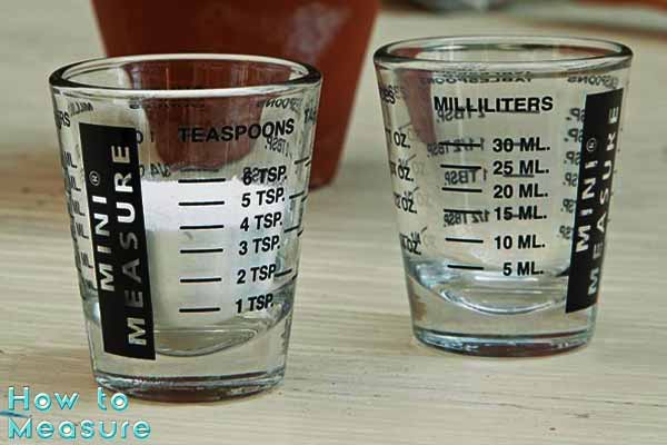 how to measure 45 ml water