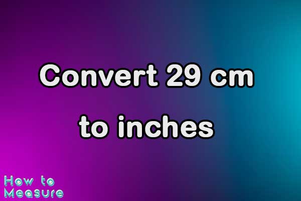 Convert 29 cm to inches