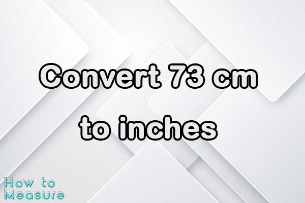 Convert 73 cm to inches