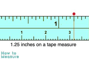1.25 inches on the tape measure