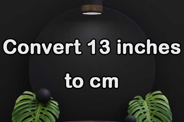 Convert 13 inches to cm