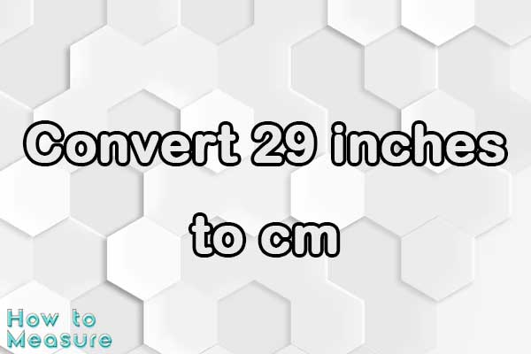Convert 29 inches to cm